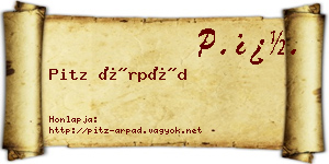 Pitz Árpád névjegykártya