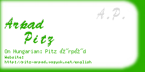 arpad pitz business card